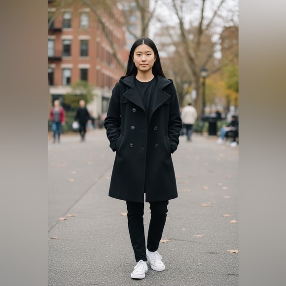 Covington Jackets & Blazers - Covington Black Wool Outerwear Elegant Winter Peacoat Women’s Size Large Preppy